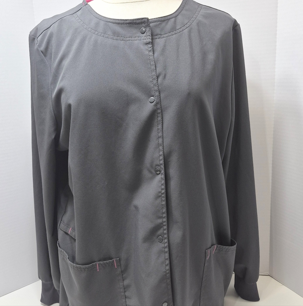 ScrubStar Long sleeve button -up scrub jacket